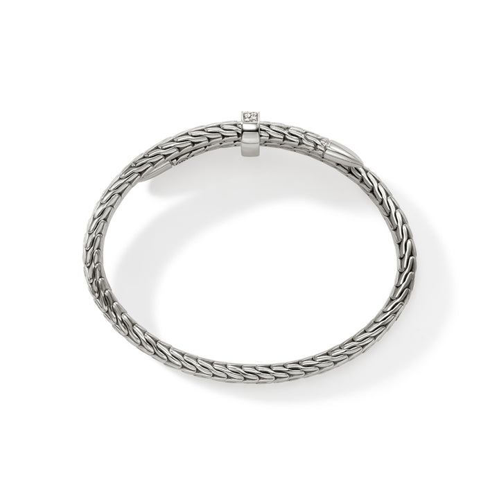 Spear Flex Cuff, Sterling Silver, Diamonds, 5.5MM