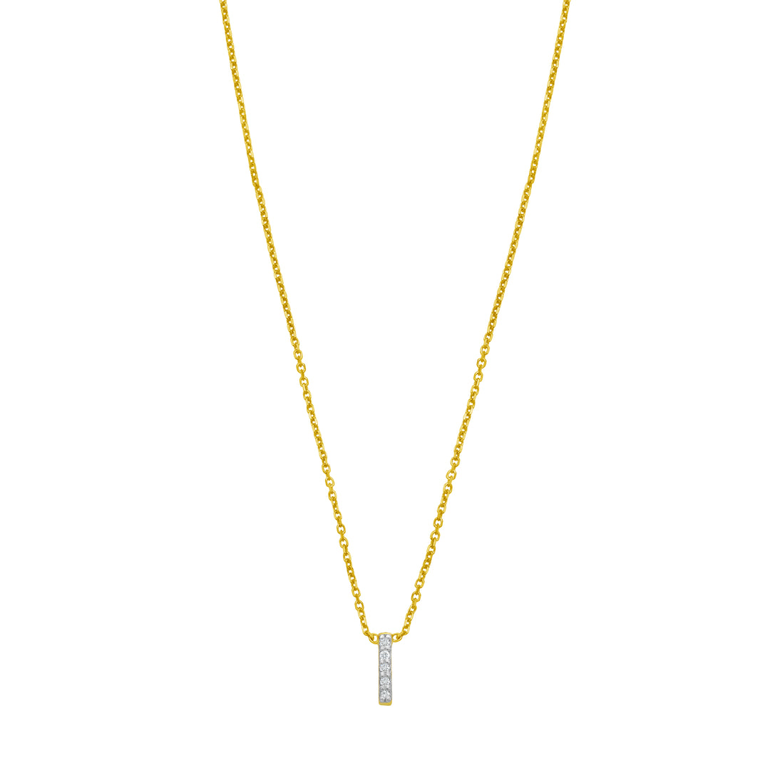 14K Mini Diamond I Initial