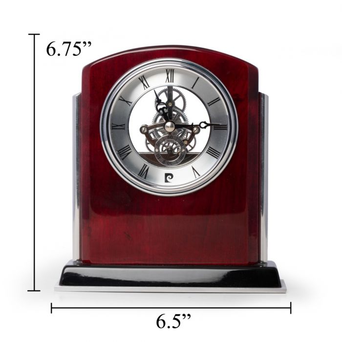Chelsea  Lacquered Mahogany Wood Skeleton Movement Clock