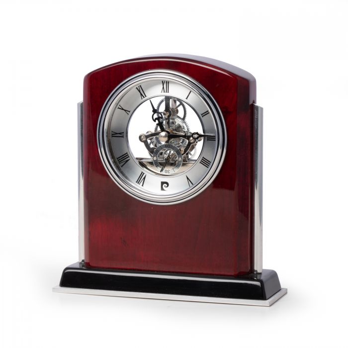 Chelsea  Lacquered Mahogany Wood Skeleton Movement Clock
