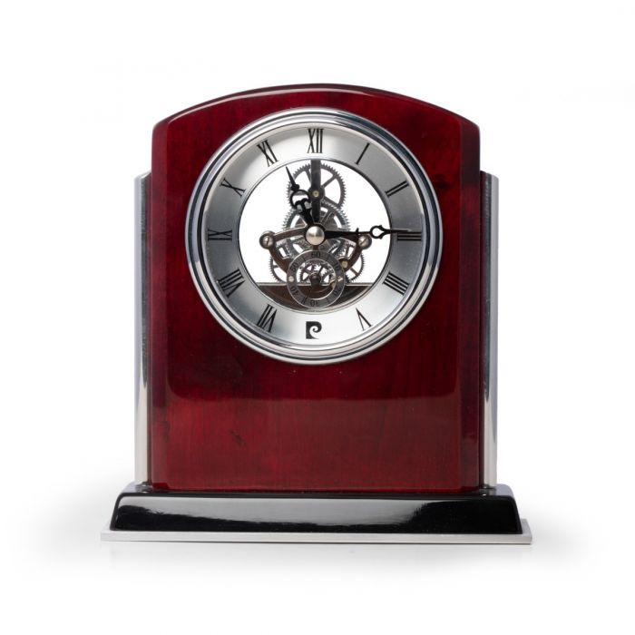 Chelsea  Lacquered Mahogany Wood Skeleton Movement Clock