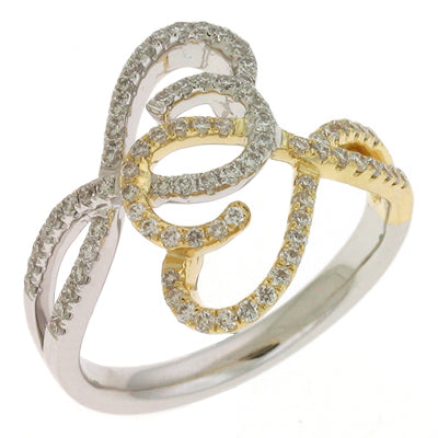 Two Tone Diamond Pave Ring