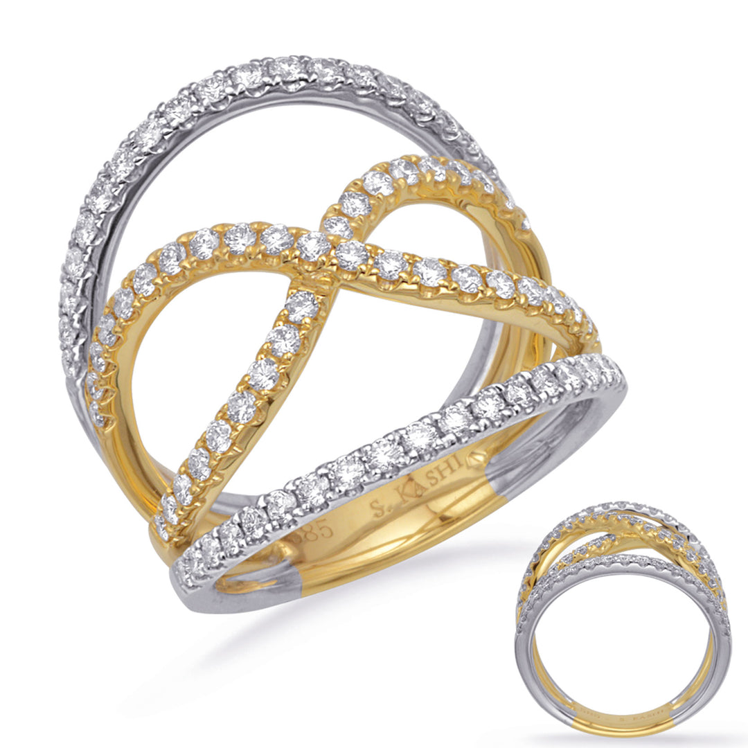 Yellow & White Gold Diamond Fashion Ring