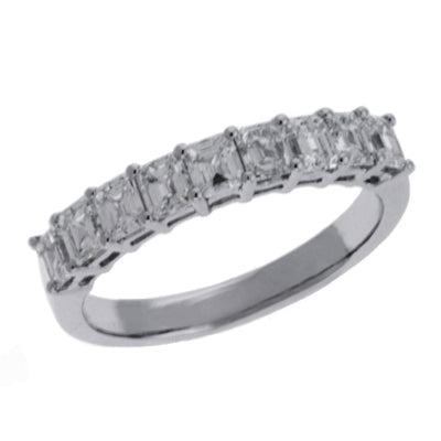 White Gold Diamond Emerald Cut Band