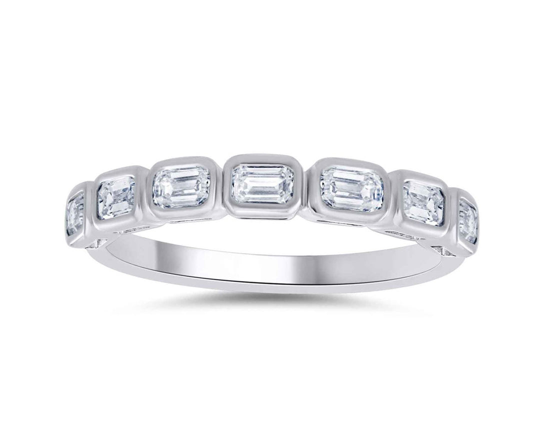 White Gold  Emerald Cut Diamond Ring