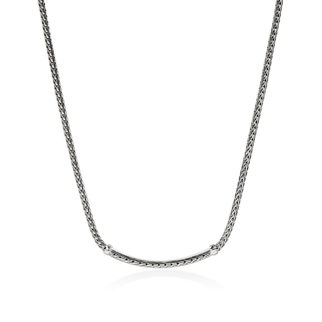 JH Essential Pavé Necklace, Sterling Silver, Gemstones, 2.5MM