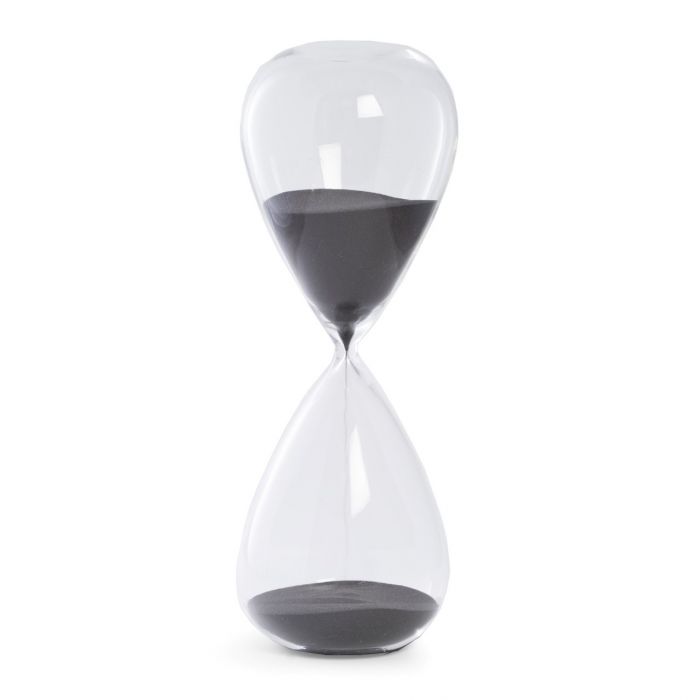 90 Minute Crystal Sand Timer with Black Sand.
