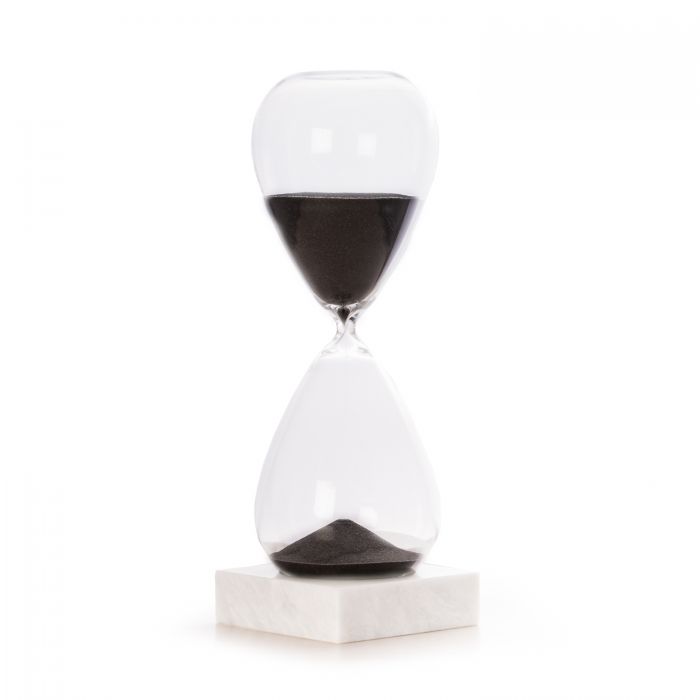90 Minute Hourglass Sand Timer on Marble Base, Black Sand