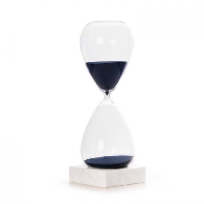 90 Minute Hourglass Sand Timer on Marble Base, Navy Sand