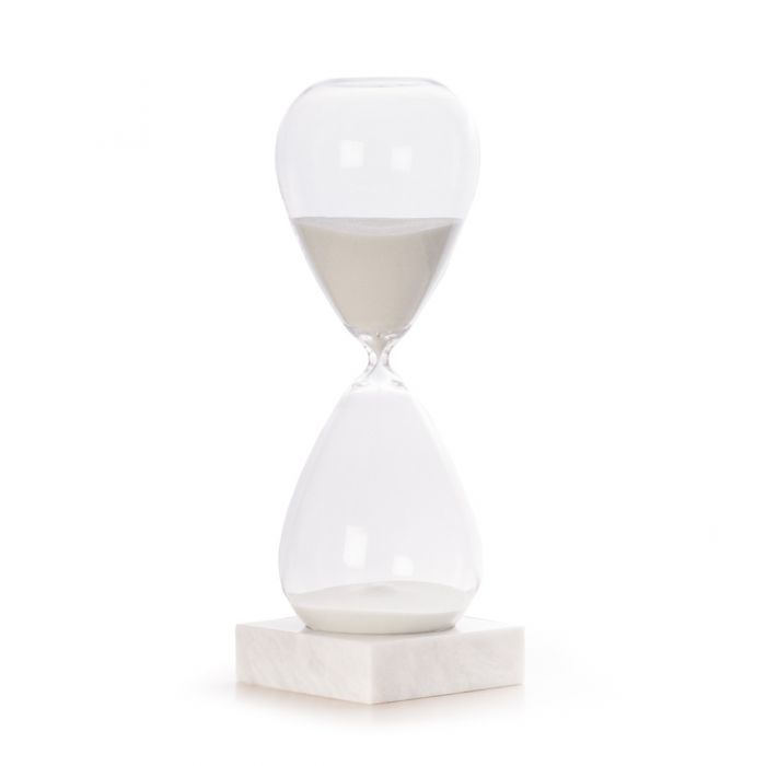90 Minute Crystal Sand Timer with White Sand.