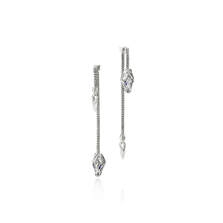 Naga Drop Earrings, Sterling Silver