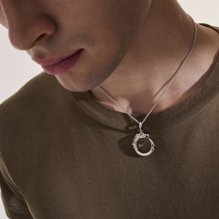 Naga Pendant Necklace, Sterling Silver