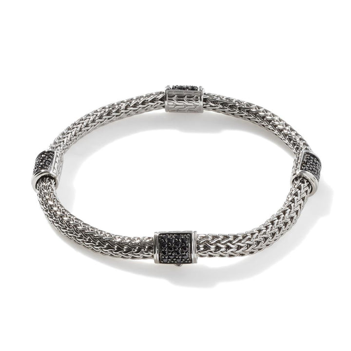 Icon Bracelet, Sterling Silver, Pavé, 5MM