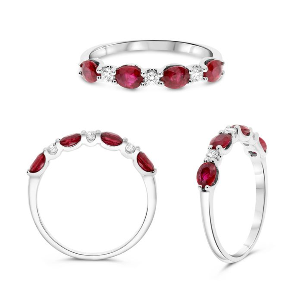 14k White Gold 1.09ct Oval Ruby Ring