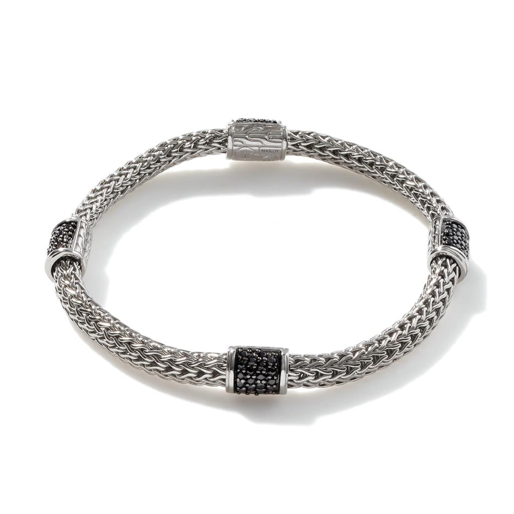 Icon Bracelet, Sterling Silver, Pavé, 5MM