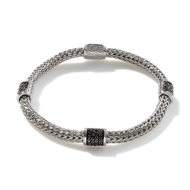 Icon Bracelet, Sterling Silver, Pavé, 5MM