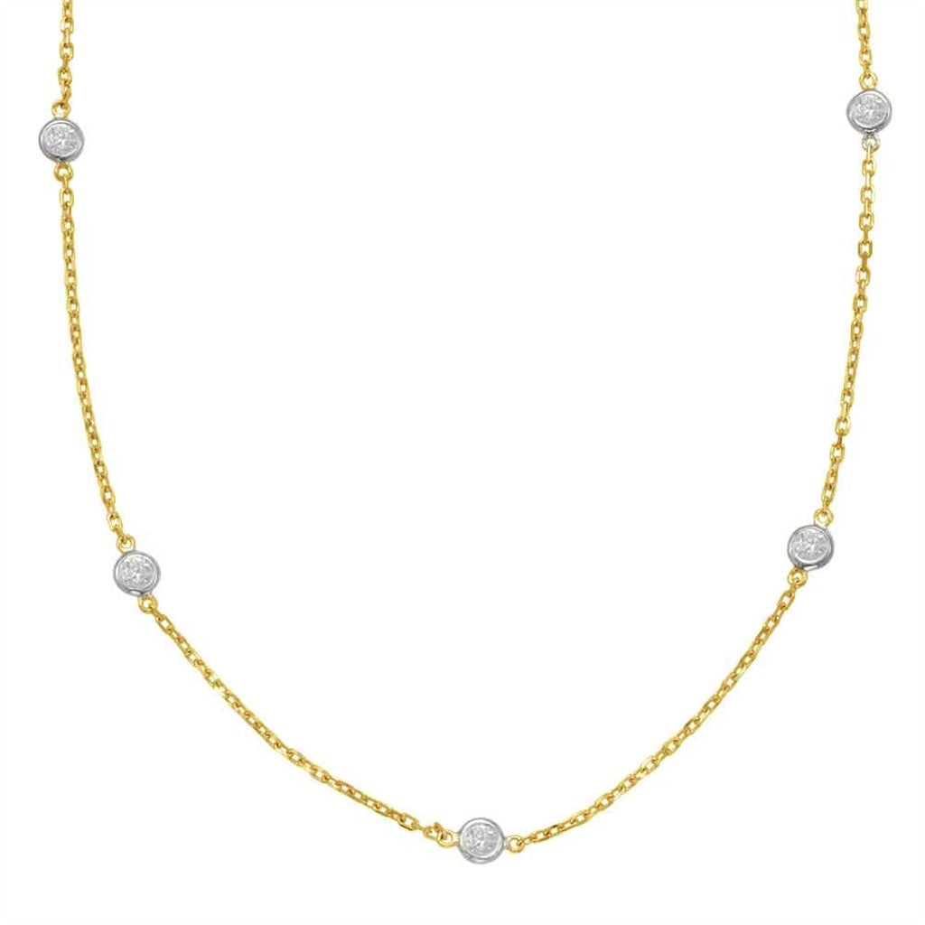 14K Yellow Gold 0.30ct Diamond By the Yard Necklace