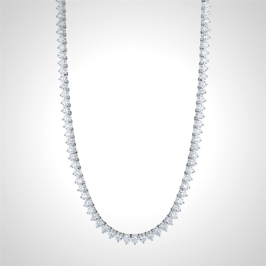 18K White Gold 19.28ct Diamond Opera Necklace