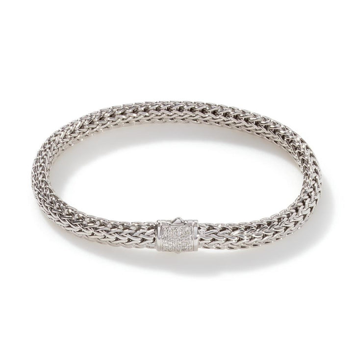 Icon Bracelet, Silver, Diamonds, 6.5MM