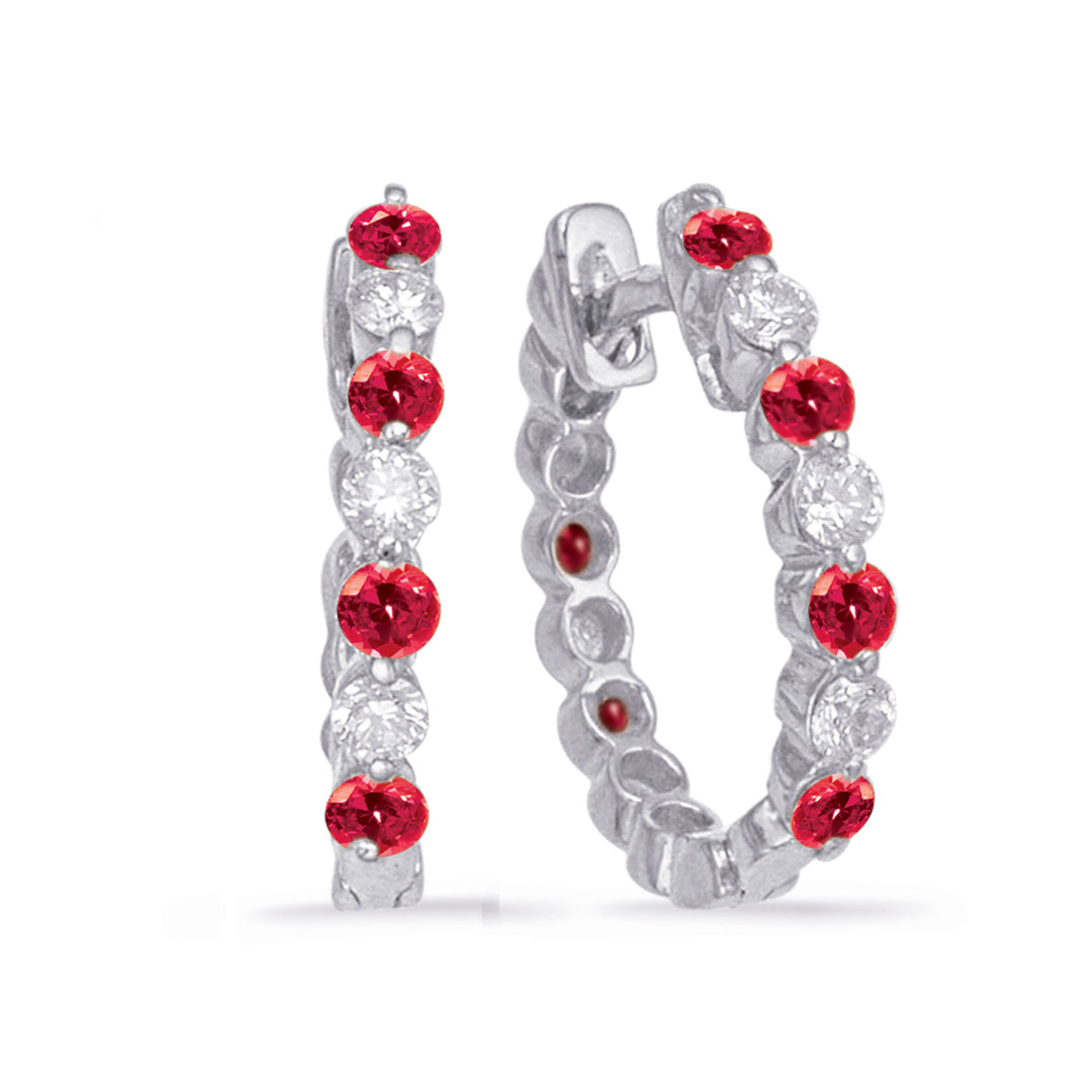 Ruby & Diamond Earring