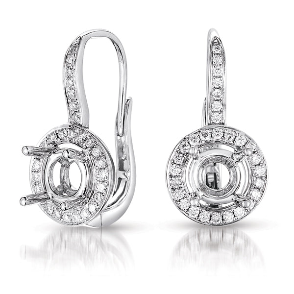Halo Earring Setting For 1.5ct Tw