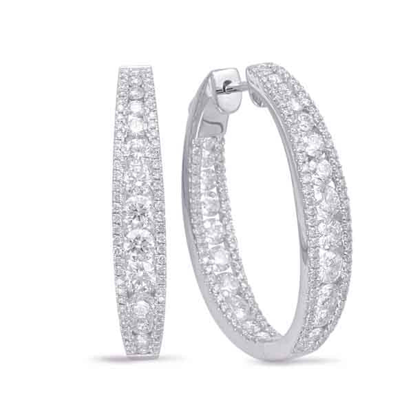 White Gold Diamond Hoop Earring