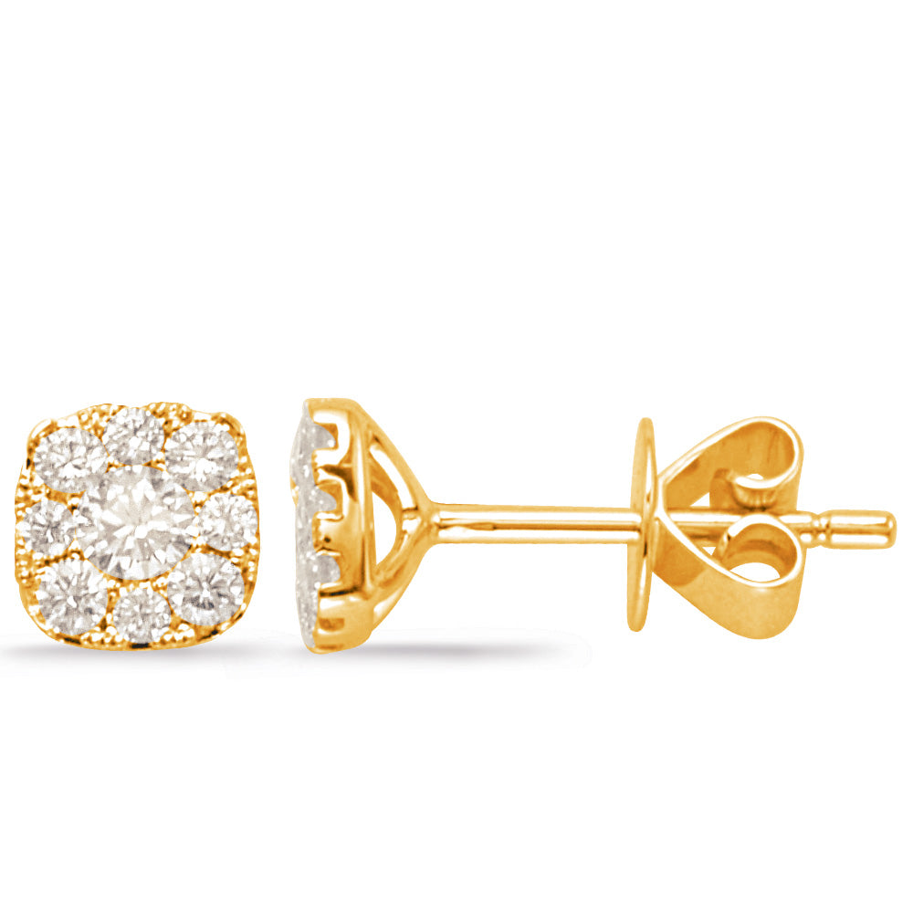 Yellow Gold Diamond Earring