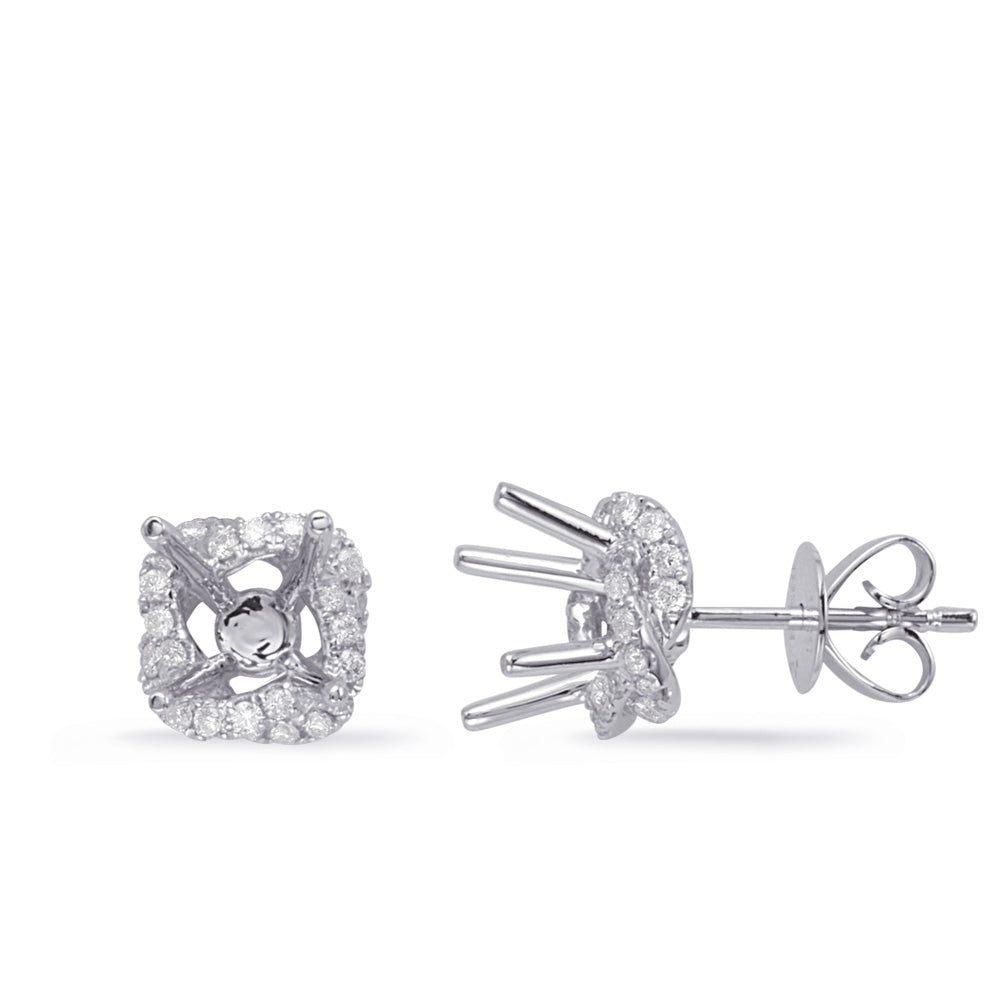 White Gold Diamond Earring For .50cttw
