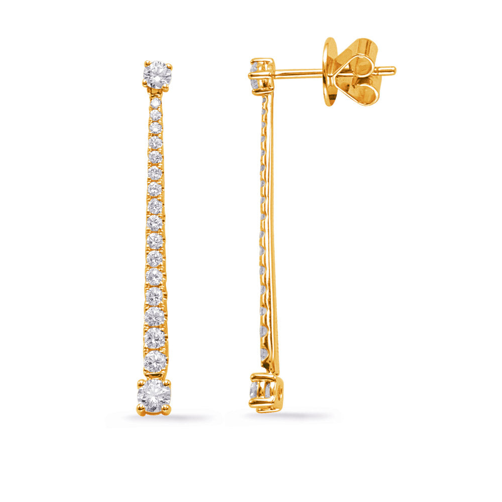 Yellow Gold Diamond Fashion Earring