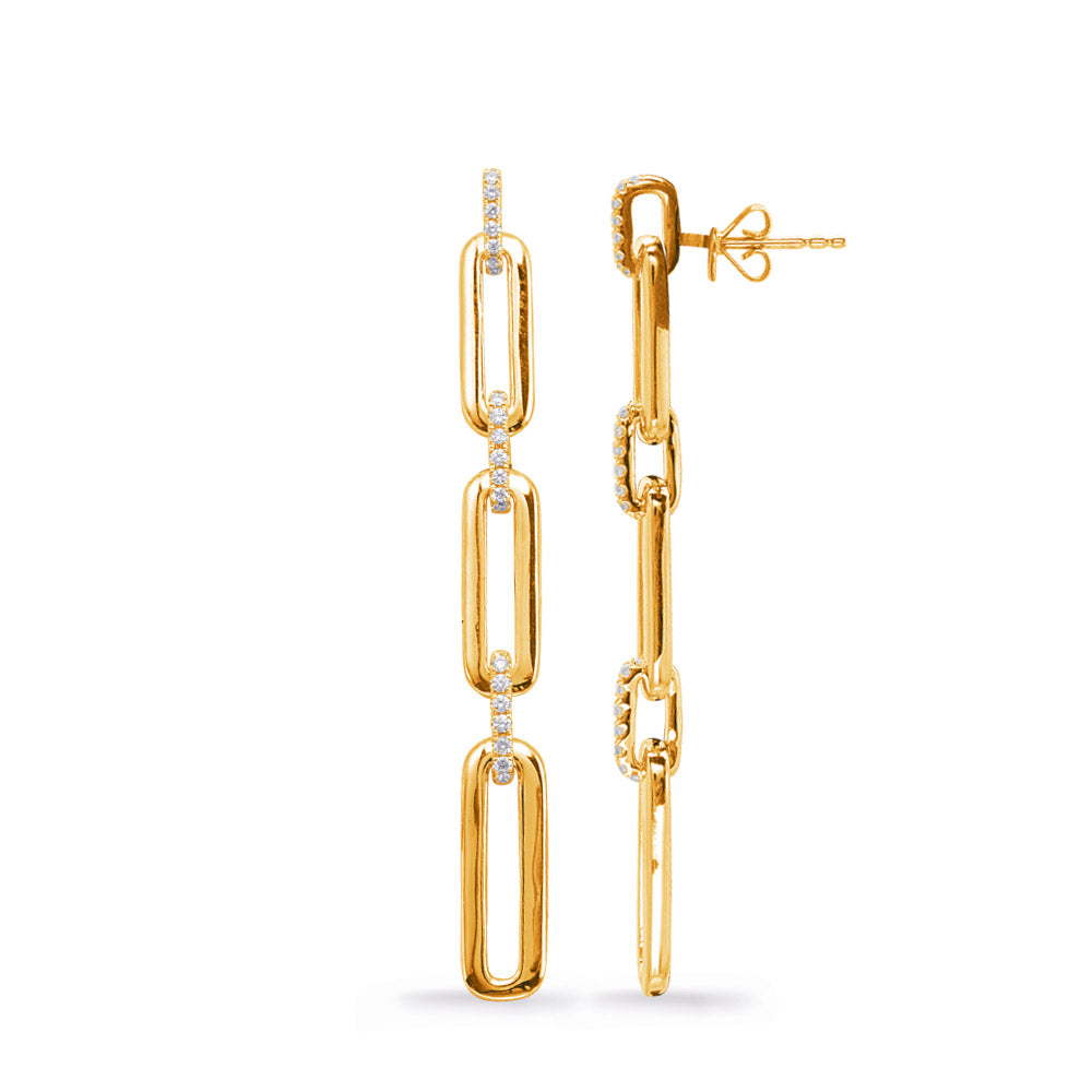 Yellow Gold Diamond  Earring