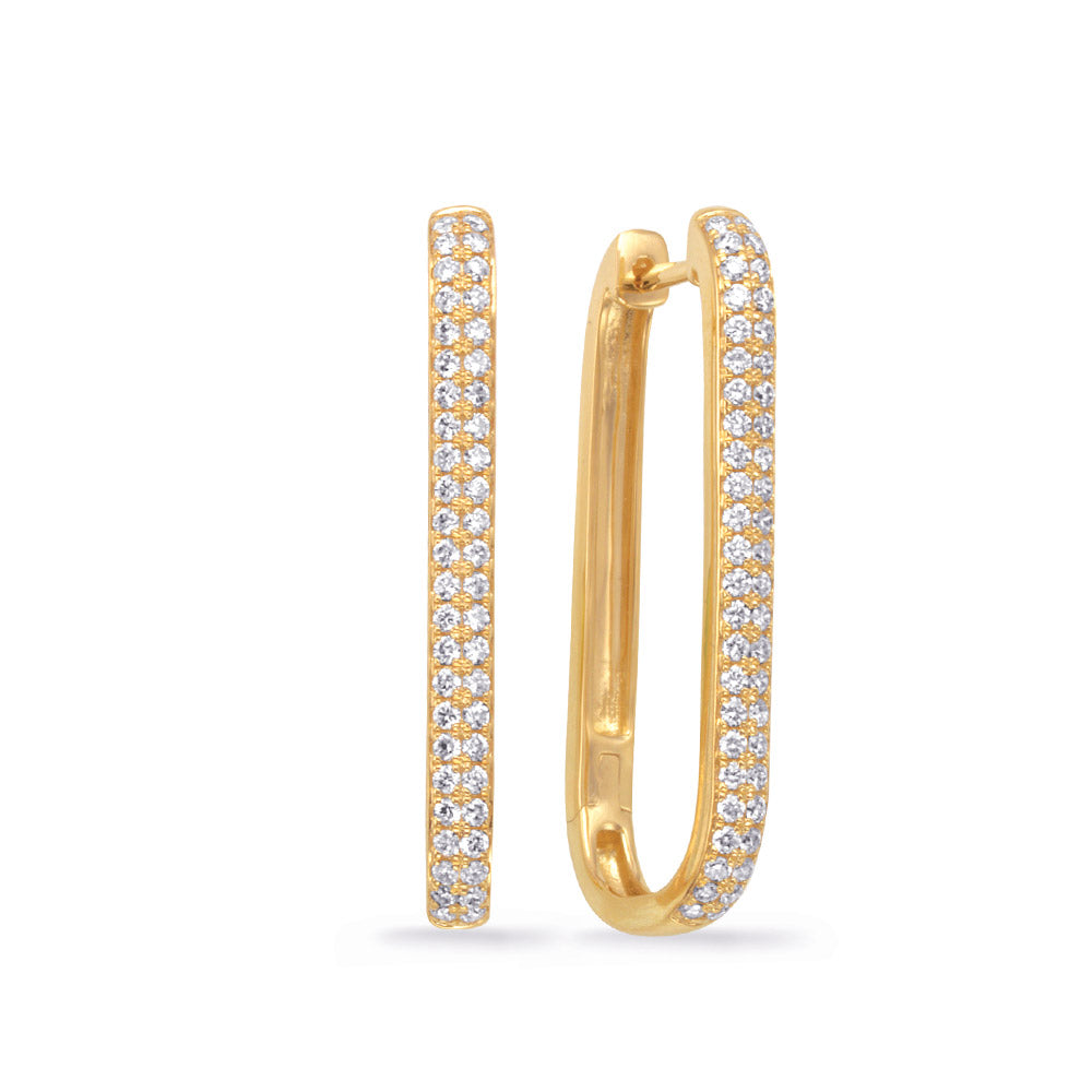 Yellow Gold Diamond Earring