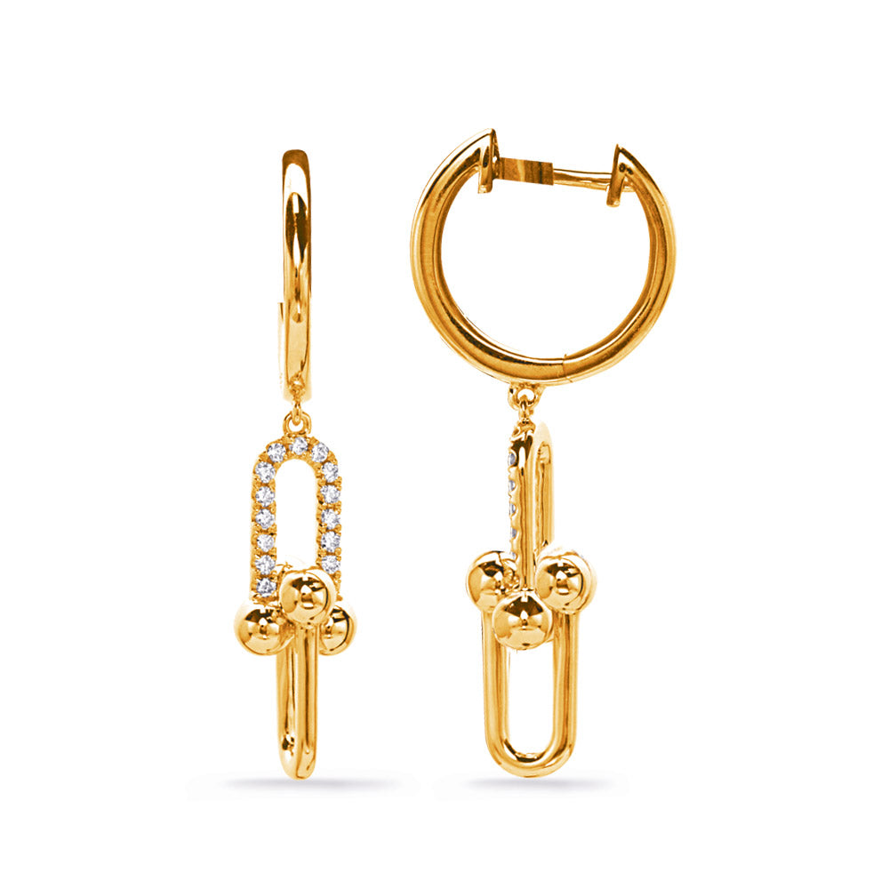 Yellow Gold Diamond Earring