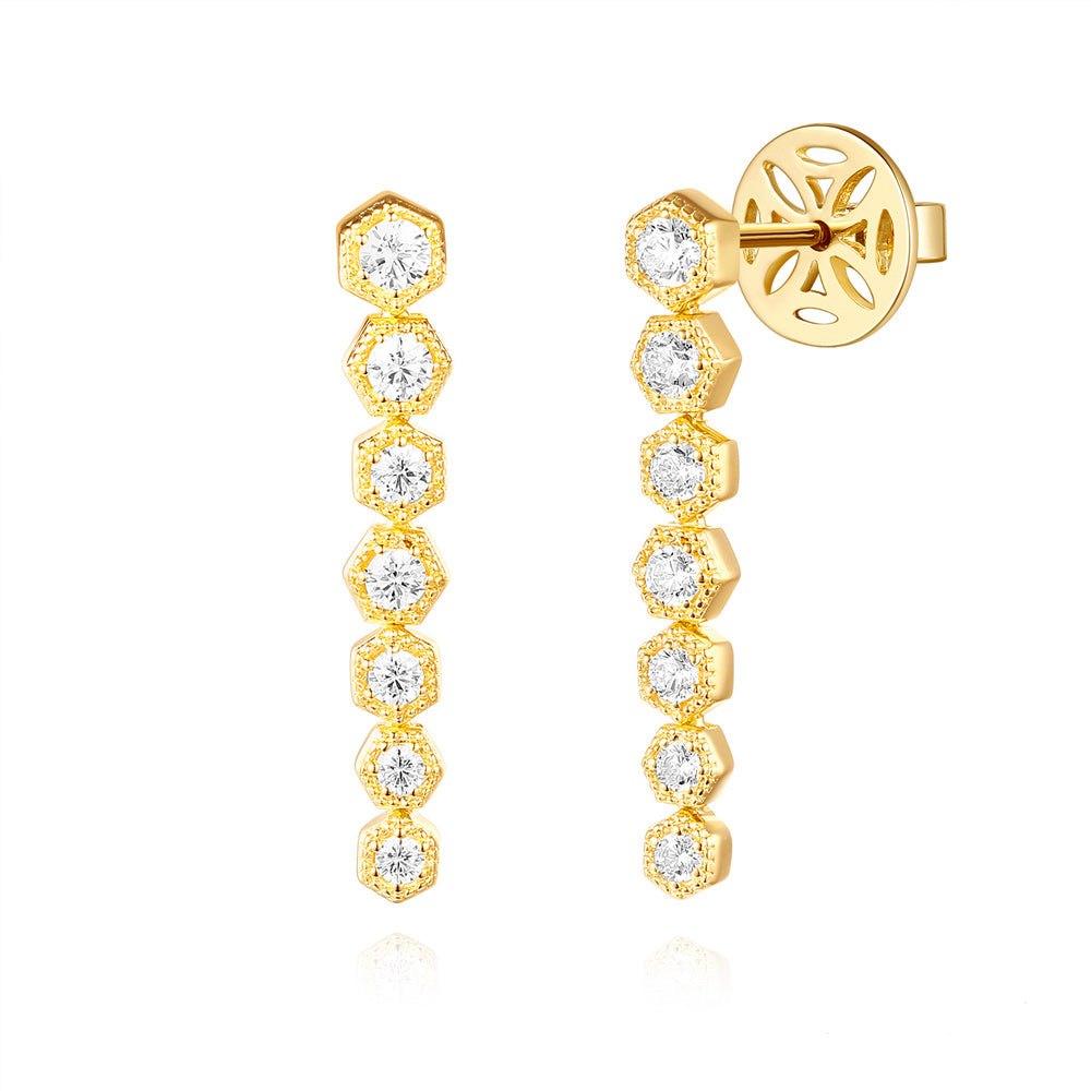 Yellow Gold Diamond Earring