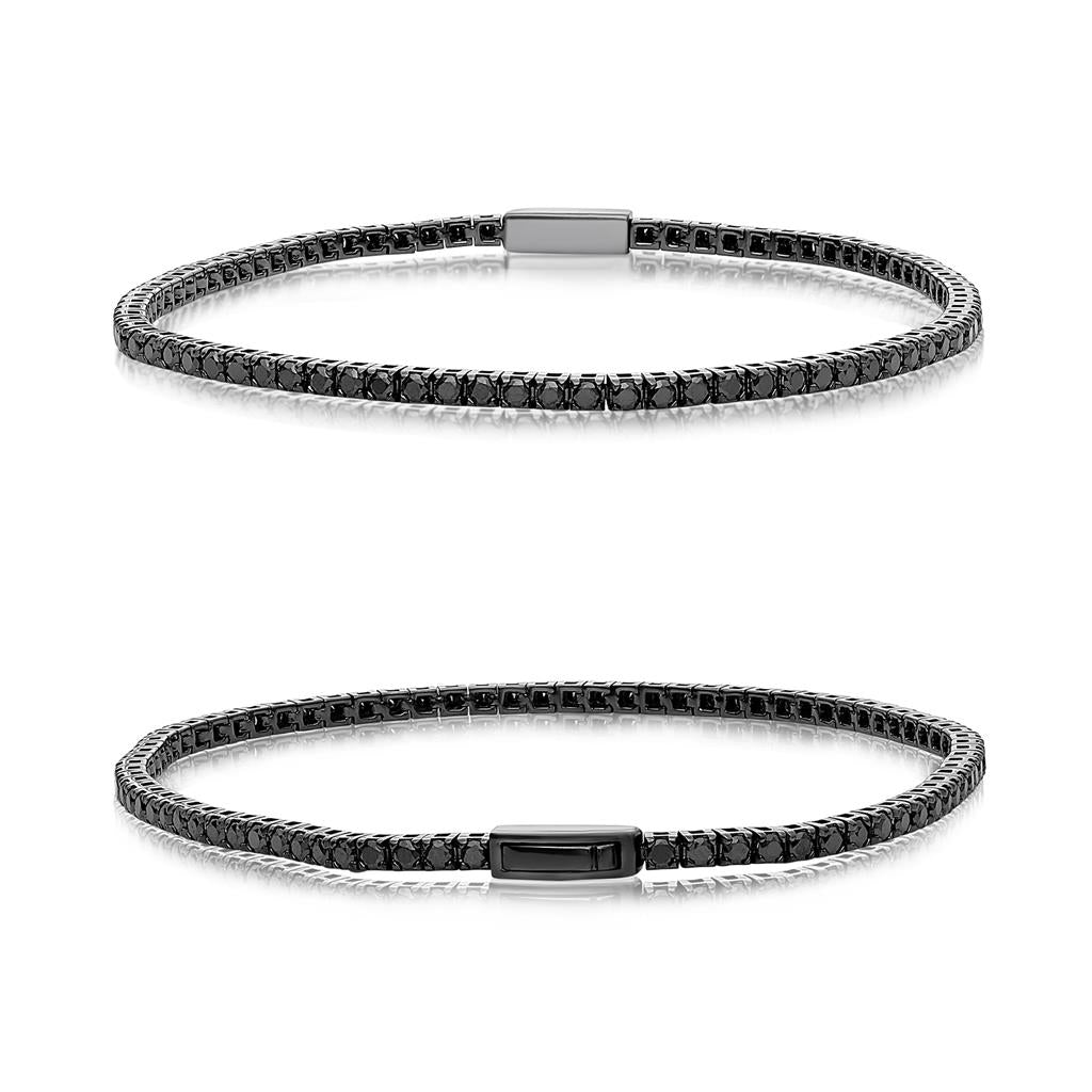 14K White Gold 2.50ct Black Diamond Tennis Bracelet