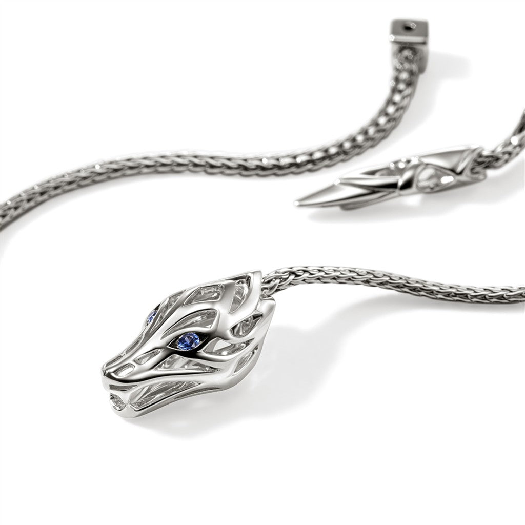 Naga Drop Earrings, Sterling Silver