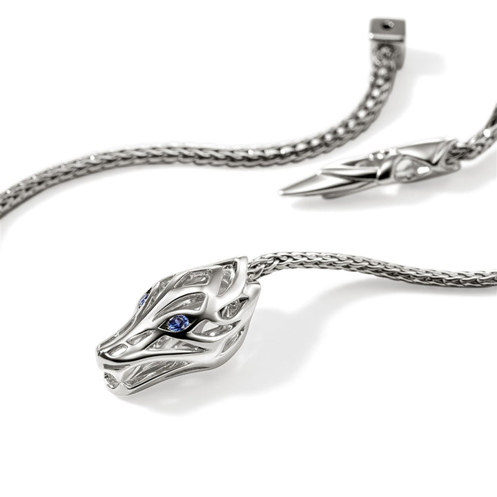 Naga Drop Earrings, Sterling Silver