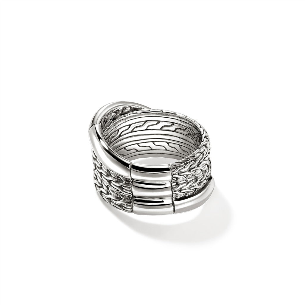 JH Essential Crossover Ring, Sterling Silver
