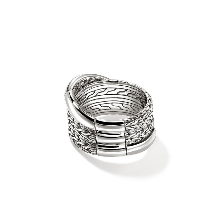 JH Essential Crossover Ring, Sterling Silver