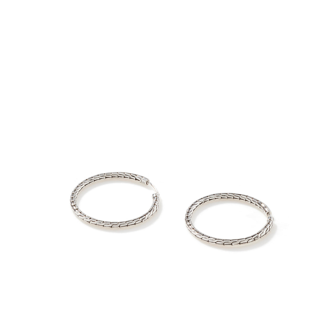 Carved Chain Medium Hoop Earring