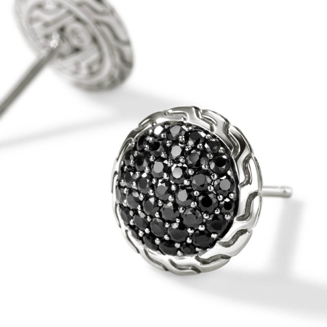 JH Essential Pave Stud Earring, Sterling Silver, Gemstones, 10MM
