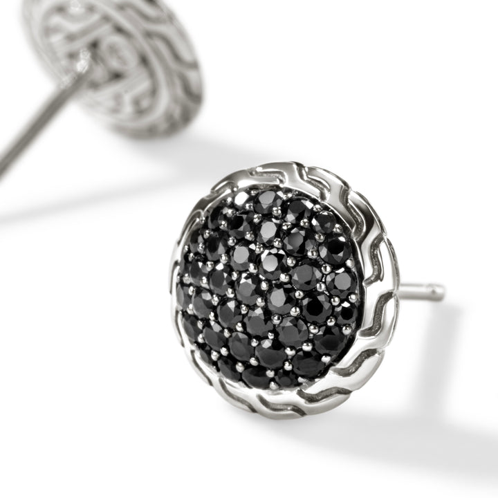 JH Essential Pave Stud Earring, Sterling Silver, Gemstones, 10MM