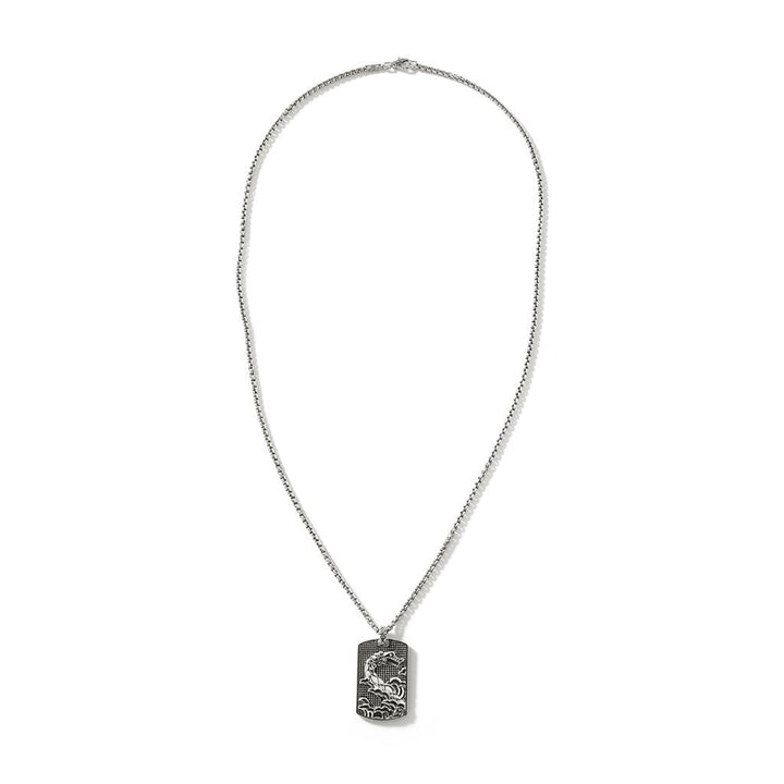 Naga Tag Necklace, Sterling Silver