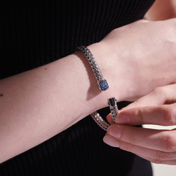 Icon Bracelet, Sterling Silver, Pavé, 5MM
