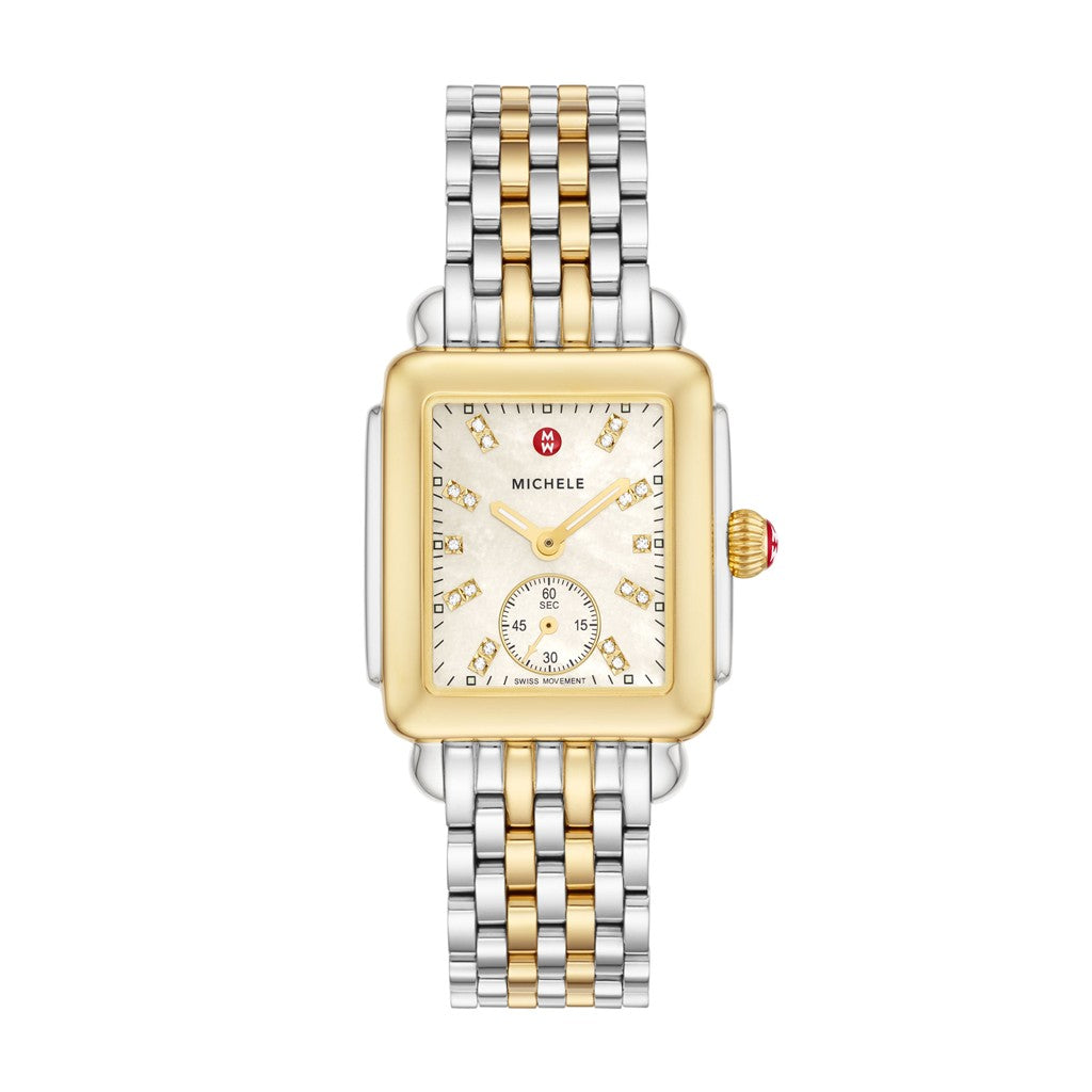 Deco Mid Two-Tone 18K Gold-Plated Diamond Dial Watch