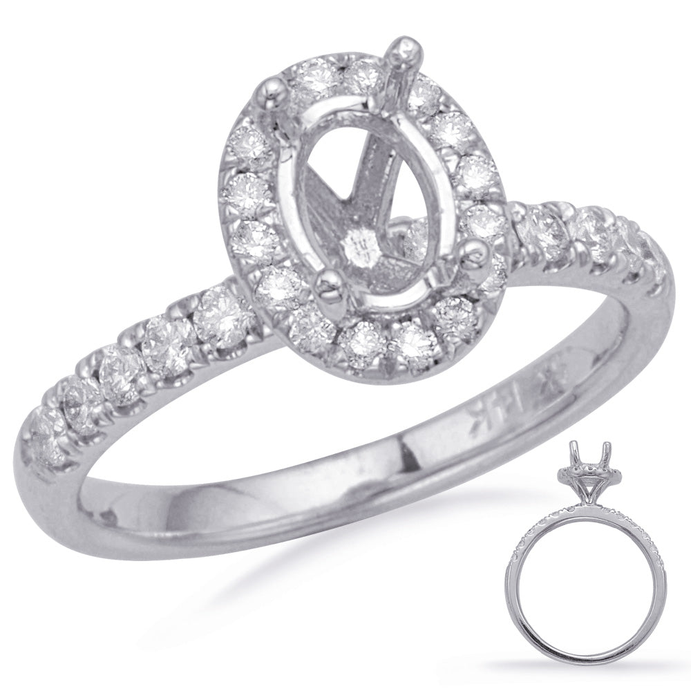 White Gold  Halo Engagement Ring