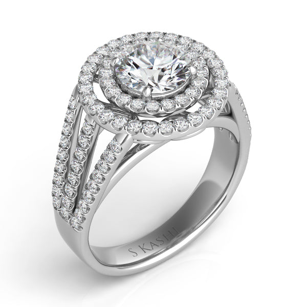 White Gold Pave Engagement Ring