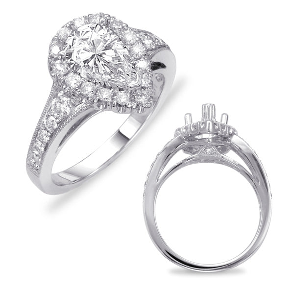 White Gold Halo Engagement Ring