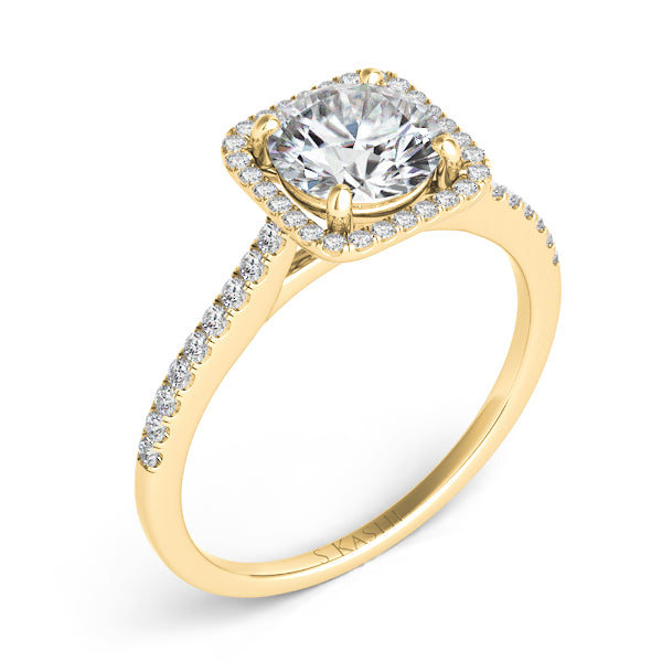 Yellow Gold Halo Engagement Ring