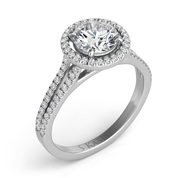 White Gold Halo Engagement Ring