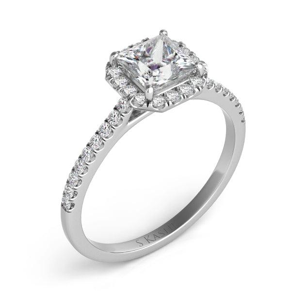 White Gold Halo Engagement Ring
